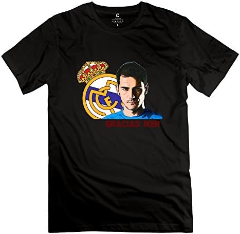 Men's Funny Pattern Iker Casillas Cotton T-shirt M Black