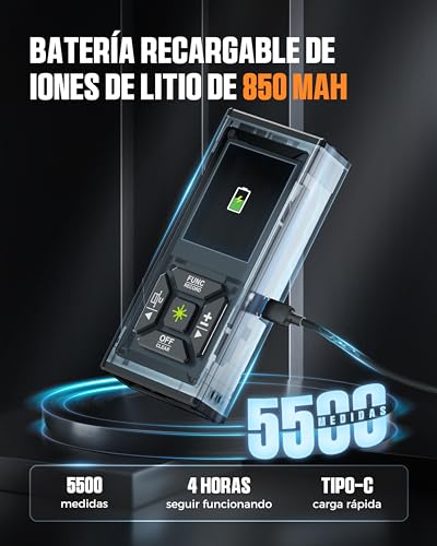 CIGMAN 120m Bilateral Laser Rangefinder, Digital Bubble Level Distance Measuring Device and IPS Digital Display, M/in/ft, Pythagoras/Distance/Area/Volume Measurements