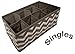 Dresser Drawer Organizer | Organize Socks Bra Underwear Scarves Ties Baby Clothes | Foldable Fabric Bins | Chevron Pattern 4 Set | La Luna