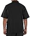 Mens Short Sleeve Chef Coat with Mesh Sides (Large, Black)