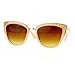 SA106 Runway Fashion Metal Bridge Trim Oversized Cat Eye Sunglasses Peach Gold