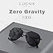 Aviator Sunglasses Mens Women Polarized Black Lens Black Metal Frame Dark 60mm with Case - UV400