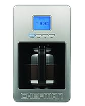 Chefman RJ14-12SS-P-Grey 12 Cup Programmable Coffee Maker with Stainless Steel Face, Grey