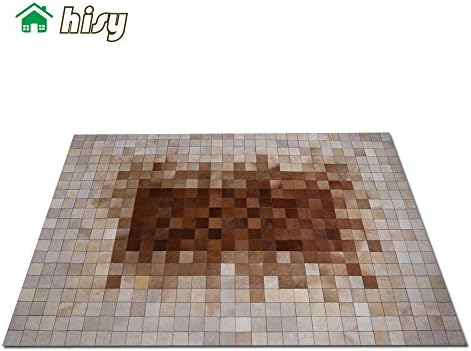 Living Room Rug Large Clearance 6.5x9.8Ft, Genuine Cowhide Trellis Design Area Rug Runner