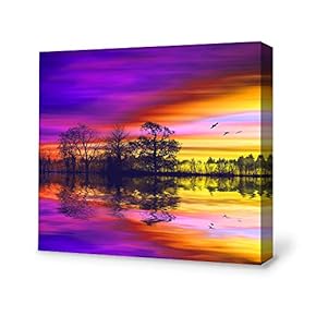 Canvas Wall Art for Living Room,Bedroom Home Artwork Paintings Secret Paradise Under The Moonlight Ready to Hang - 12x12 inches