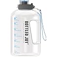 1 Gallon Large Capacity Water Bottle with Time Marker Reusable Motivational Leak-proof big Water Bottle with Flip-top lid and Handle Strap,BPA Free Sports Water Jug for Fitness,Sports Cycling,Camping