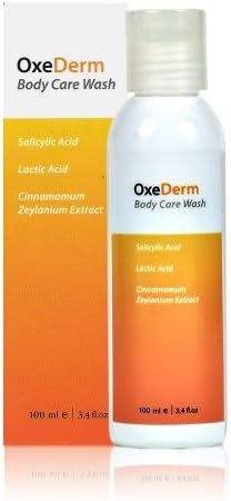 OxeDerm 100ml/3.4fl.oz Body Care Wash Back and Body Acne Treatment Shower Gel by OxeDerm