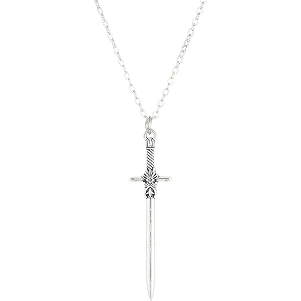 BELUCKIN Punk Sword Cross Pendant Necklace Retro Gothic Long