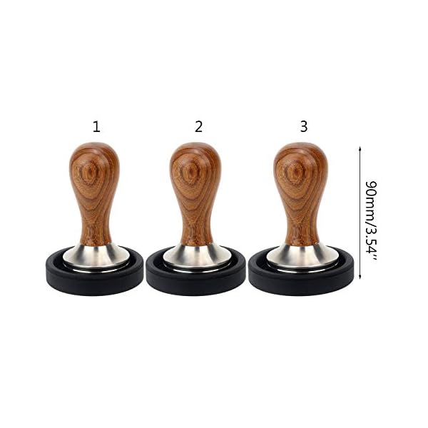 S-TROUBLE Barista Espresso Tamper Holzgriff Kaffeehammer Edelstahl Flat Tamper Base Kaffeestempel mit Matte Kaffeepulver… – Bild 8