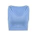 Women Fashion Hooded Sport Vest Sleeveless Tank Tops Solid Slim Fit Crop Tops (S, Blue)