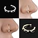 Fake Hoop Nose Ring-Stainless Steel 8 pcs Mens Fake Nose Rings Prevent Allergy No Fading Personality Lip Ear Rings for Women Men