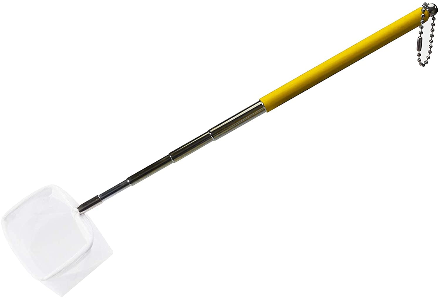 boxtech Fish Shrimp Skimming Net,Fine Mesh Extendable Stainless Steel Handle Fishing Net for Aquarium Fish Tank Pond Creek(Yellow)