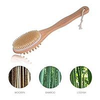 Miklan Body Brush for Back Scrubber Natural Bristles Shower Brush with Long Handle