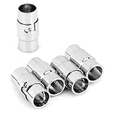 Beads Direct USA Kumihimo End Cap/ Magnetic Clasp for Leather / Rope (5 Sets) Silver Plated - Hole Size 6mm