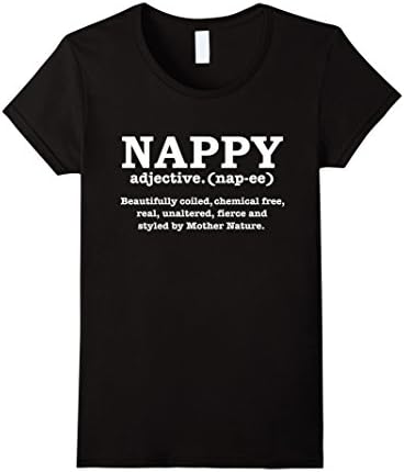 Women's Nappy Hair Definition T-shirt Natural Hair Pride Locs Kinky Small Black