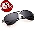 Pro Pilot Sunglasses – Fashionable Polarized Pilot Sunglasses with 400 UV Protections | Luxurious Bayonet Temples Design | Hefty Steel Alloy Frame and 2.4 Inches Anti-Scratch TAC Lenses | Grey | 405.2
