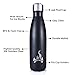 Insulated Water Bottle, 17 Oz Stainless Steel Double Wall Vacuum Sports Drink Bottles, Leak- proof and No Sweating Cola Shape Travel Bottles, Keeps Drinks Cold & Hot for 24 Hours (Black)
