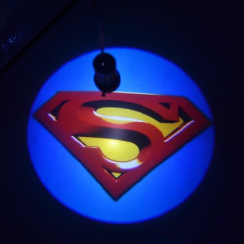 Padaday Superman Badge 2x replaceable insert Logo film slide Emblem for car wireless door welcome light USB roof logo projector light Home door ceiling E26 E27 projector light