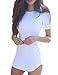 Haola Women's Sexy Bodycon Tight Short Sleeve Mini T Shirts Dresses Irregular Hem