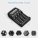 POWEROWL 4 Bay AA AAA Battery Charger (USB High-Speed Charging, Independent Slot) for Ni-MH Ni-CD Rechargeable Batteries (No Adapter)