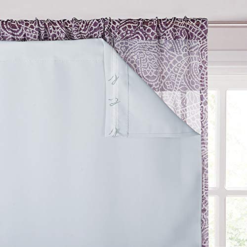 KGORGE Thermal Insulated Blackout Liner - Black Out Curtain Liners for 84 inches Drapes, Light/Heat/Sun Blocking Liner Curtains (2 Panels, 27" Width X 80" Length, Grayish White, Bonus Hooks