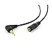 3 feet 3.5mm Male Right Angle to 3.5mm Female Gold Stereo Audio Cable, Nylon Reinforced, Premium Quality Cable