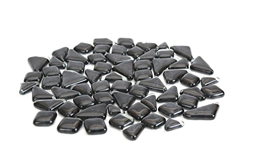 Milltown Merchants Smooth Mosaic Pieces (400-450 Per Bag), 1 Pound (16 oz.) (1 Pound, Black)