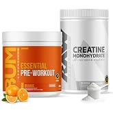 RAW Nutrition Creatine Monohydrate &amp; Orange Pre-Workout Powder Bundle