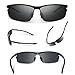 TOREGE Men's Sports Style Polarized Sunglasses Al-Mg Metal Frame Glasses M292 (Silver&Grey Lens)