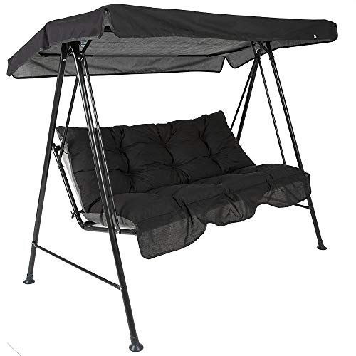 PATIO Hollywoodschaukel klein Balkon Tora Sitzfläche 138 cm mit Auflagen verstellbares Sonnendach bis 250 kg belastbar anthrazit – Bild 3