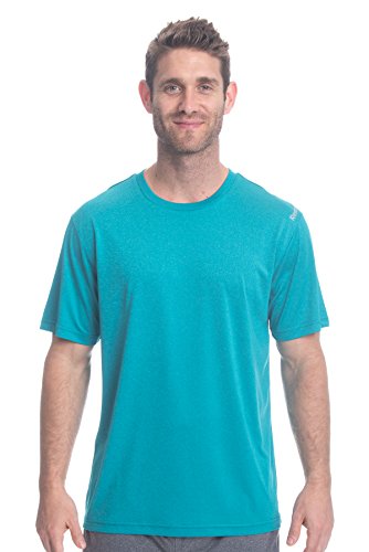 Reebok Men's Supersonic Crewneck Workout T-Shirt Designed With Performance Material - Blue Grass Heather, Small