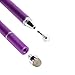 H&T(TM) Second Generation Fine Point Stylus with Two Tip [2 in 1] for Ipad, Ipad Air, Ipad Mini, Iphone, Samsung Galaxy, Nexus, Lg G Pad, HTC and Other Touch Screen Devices (Purple)