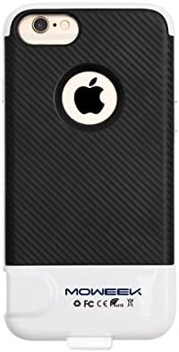 moweek wireless expansion cellphone hard shell external storage from 2G to 256G App intelligent management and shockproof 2 in 1 cover for iPhone 6/6s/7 optional 4 colors (White)