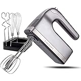 DmofwHi 9-Speed Hand Mixer Electric with Timer and Digital Screen, Kitchen Handheld Mixer with Storage Case and 6 Stainless S