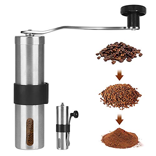 AVNICUD Manuelle Kaffeemühle, Keramik-Mühle mit einstellbarer Einstellung, tragbare Kaffeemühle aus gebürstetem…