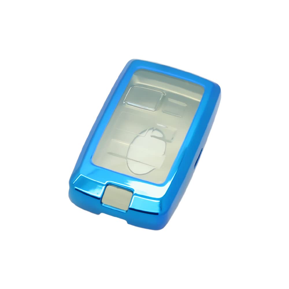 BROVACS Soft TPU Case Shell Cover Protector Holder Compatible with LAND ROVER Range Rover Discovery 5 JAGUAR Smart Remote Key Fob 5 Button SV9700 Blue