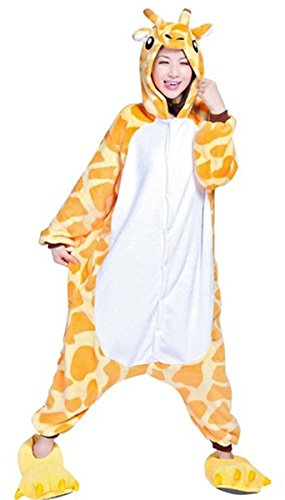 WOWCOS Adult Unisex Animal Kigurumi Cosplay Costume Pajamas Onesies,Giraffe L