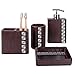 Creative Scents Marquee Bath Ensemble, 4 Piece Bathroom Accessories Set, Marquee Collection Bath Set Features Soap Dispenser, Toothbrush Holder, Tumbler, Soap Dish - Accented with Small Square Mirrors