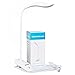LED Desk Lamp,KOLIER Clip Light,Table Light,with 20LEDs Touch Control Bedside Reading Light,Book Light,with USB Charging Port Flexible Gooseneck Dimming Portable for Bedside(White)