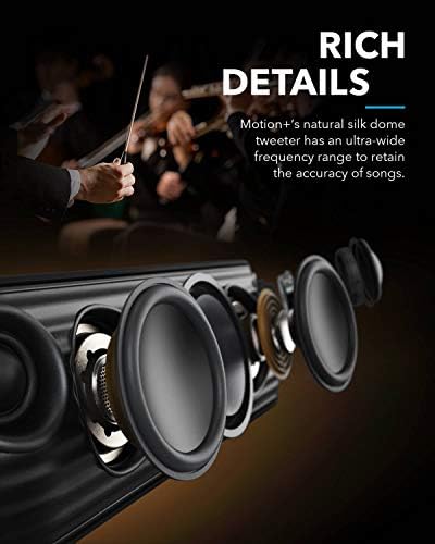 Soundcore Motion+ Enceinte Bluetooth avec Son Hi-Res 30W, USB-C, 12 Heures d'autonomie, étanchéité IPX7, appli avec EQ modifiable, DSP avancé et Audio Haute fidélité