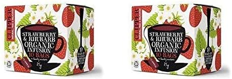(2 PACK) - Clipper Strawberry &amp; Rhubarb Infusion| 10 Envelope Envelopes |2 PACK - SUPER SAVER - SAVE MONEY