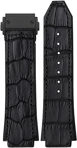 yezjin 26 * 19mm Leather Rubber Watchband For HUBLOT Big Bang Series Classic Fusion Universe Men Watch Strap With Butterfly Buckle