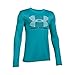 Under Armour Boys Break Through Logo Long Sleeve T-Shirt, Pacific, Youth X-Large