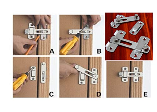 Flap Latch Bolt Bolt Lock Door Lock Safety flip Lock, Buckle Window Lock Wire Surface Treatment - Thumbnail 4