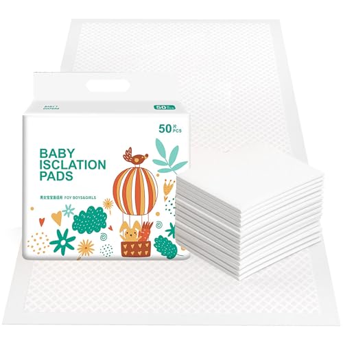 Disposable Changing Pads for Baby, 50 Pack, Disposable Changing Pad Liners, Waterproof Underpad Liners, Ultra Absorbent and Breathable Diaper Changing Mat, Super Soft, 60 x 45 cm