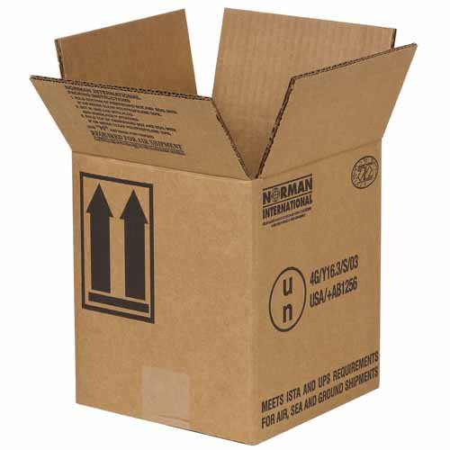 Aviditi HAZCO1G Single-Wall Corrugated Hazmat Paint Can Shipper Box, 6-7/8" Length x 6-7/8" Width x 7-7/8" Height, Kraft (Bundle of 20)