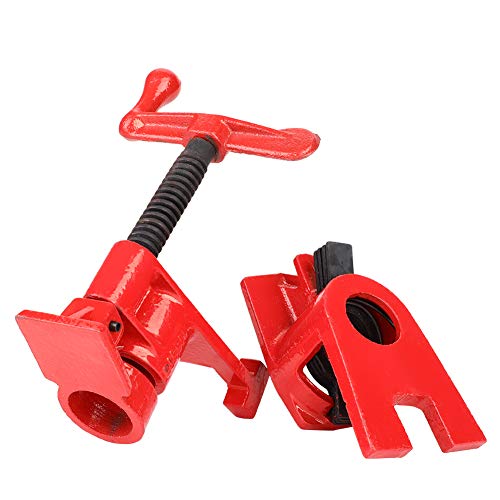 3/4" Wood Gluing Pipe Clamp Set 4 Pack Heavy Duty Cast Iron Quick Release pipe clamps with Wide Base for Woodworking - Thumbnail 4
