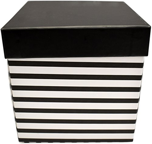 Alef Elegant Decorative Themed Nesting Gift Boxes -3 Boxes- Nesting Boxes Beautifully Themed and Decorated - Perfect for Gifts or Simple Decoration Around the House! (Square Blanc en Noir) - Thumbnail 4