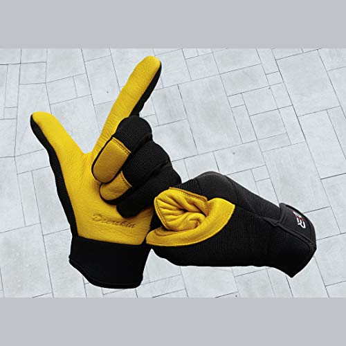 SKYDEER Men's High-Performance Soft Deerskin Leather Utility Flexible Work Gloves, Excellent for Mechanical, Labor Protection, Construction, Agriculture, Automobile (SD2250/L)