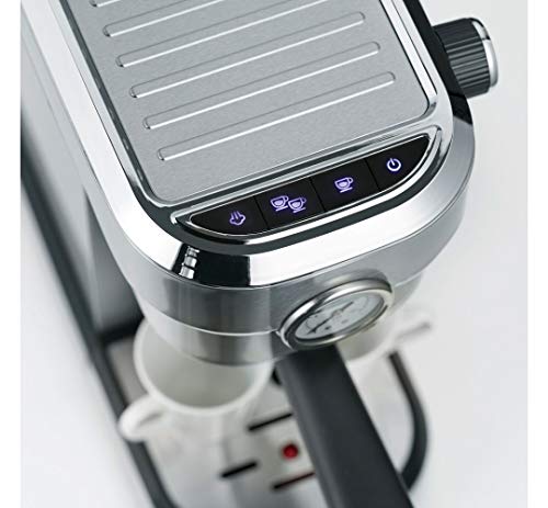 SEVERIN Espressomaschine "Espresa Plus", Siebträgermaschine mit 3 Einsätzen, Kaffeemaschine mit Milchschäumer und Manometer, inkl. Barista-Starterset, Edelstahl-gebürstet/schwarz, KA 5995 – Bild 6